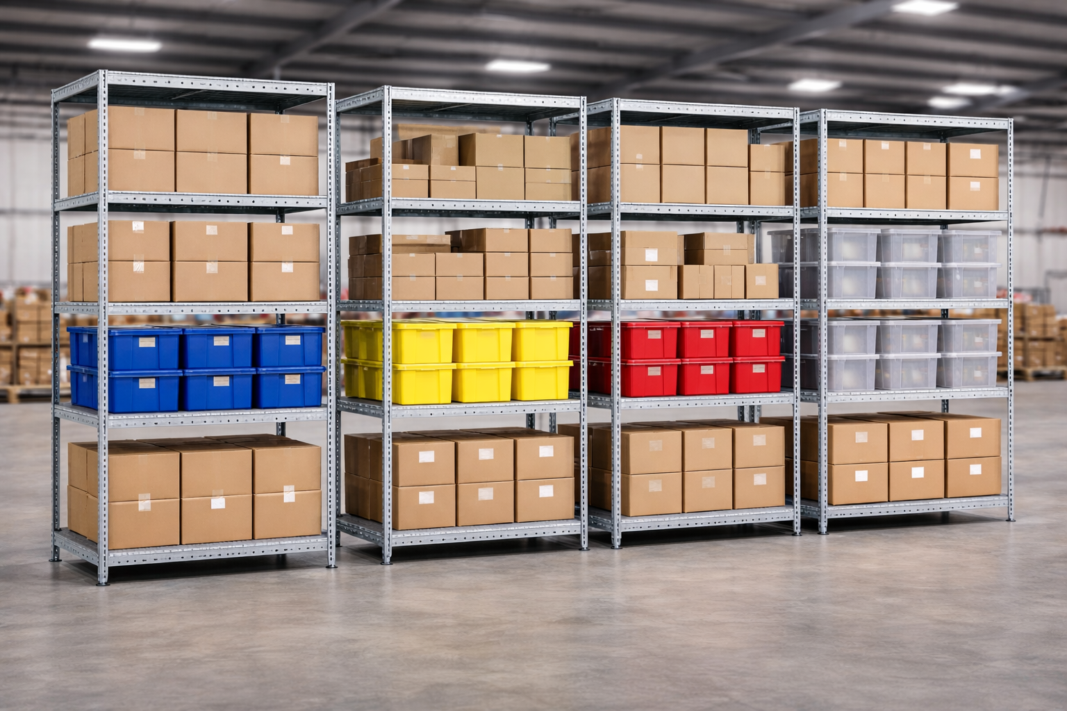 Slotted angle rack storage room